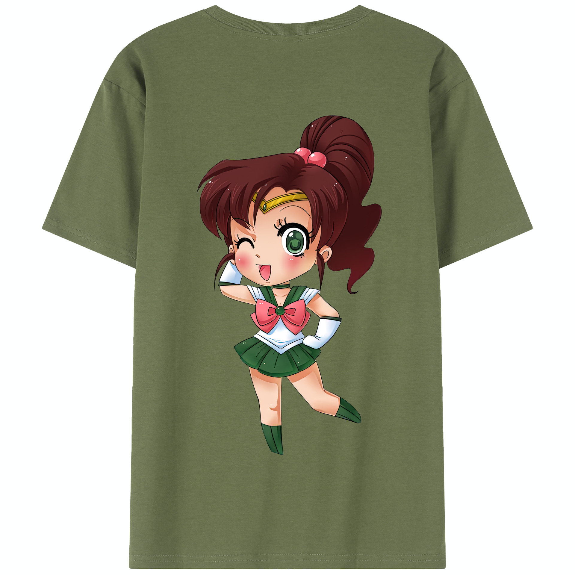 （画像用） 美少女戦士セーラームーン 木野 まこと きの まこと Sailor Moon Kino Makoto （セーラージュピター；Sailor Jupiter） 綿100％半袖Tシャツ（背面プリント）